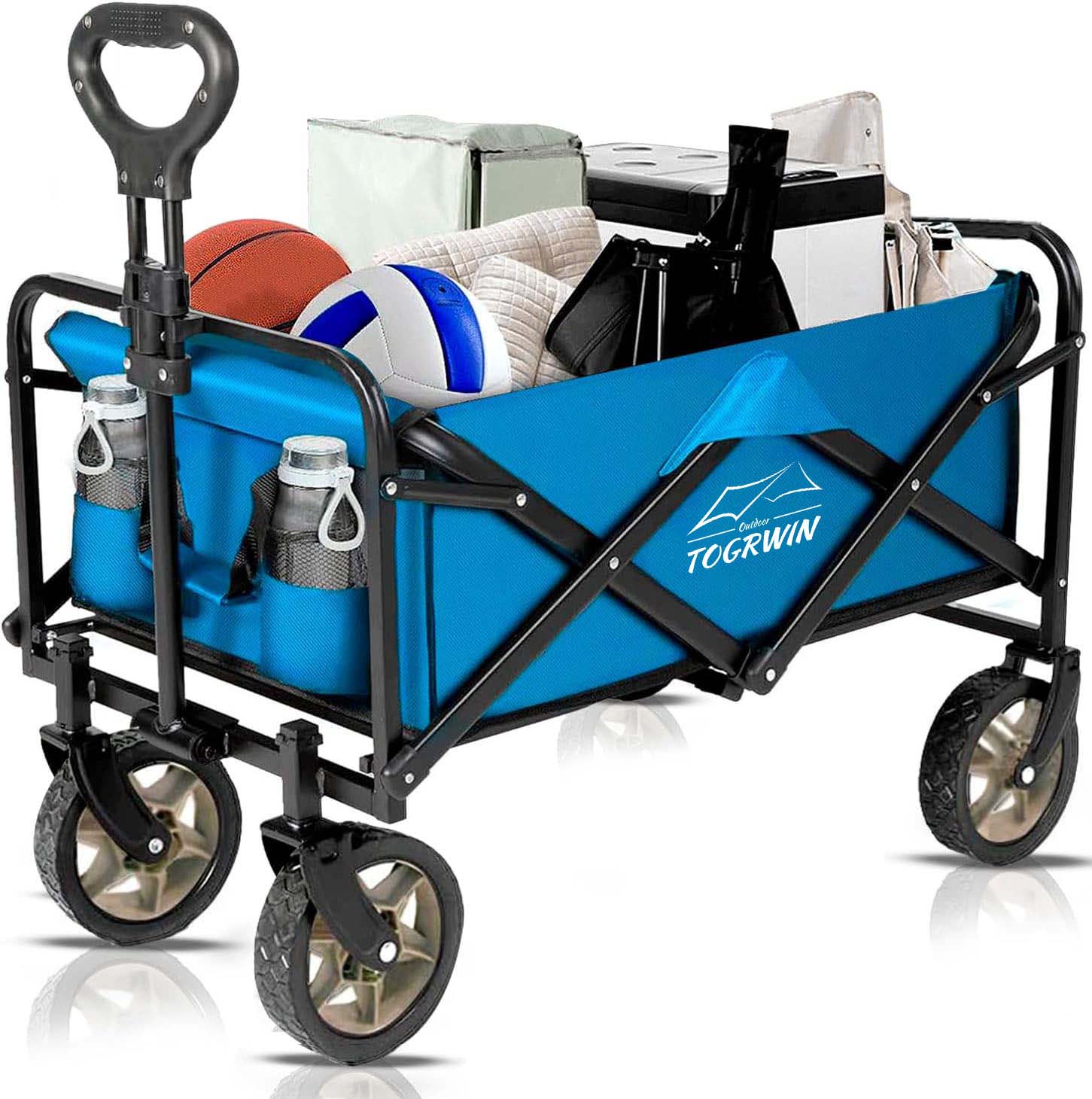 Torgwin Collapsible plaustri Cart Gravis officium cum rotae Foldable utilitatem gravis officium