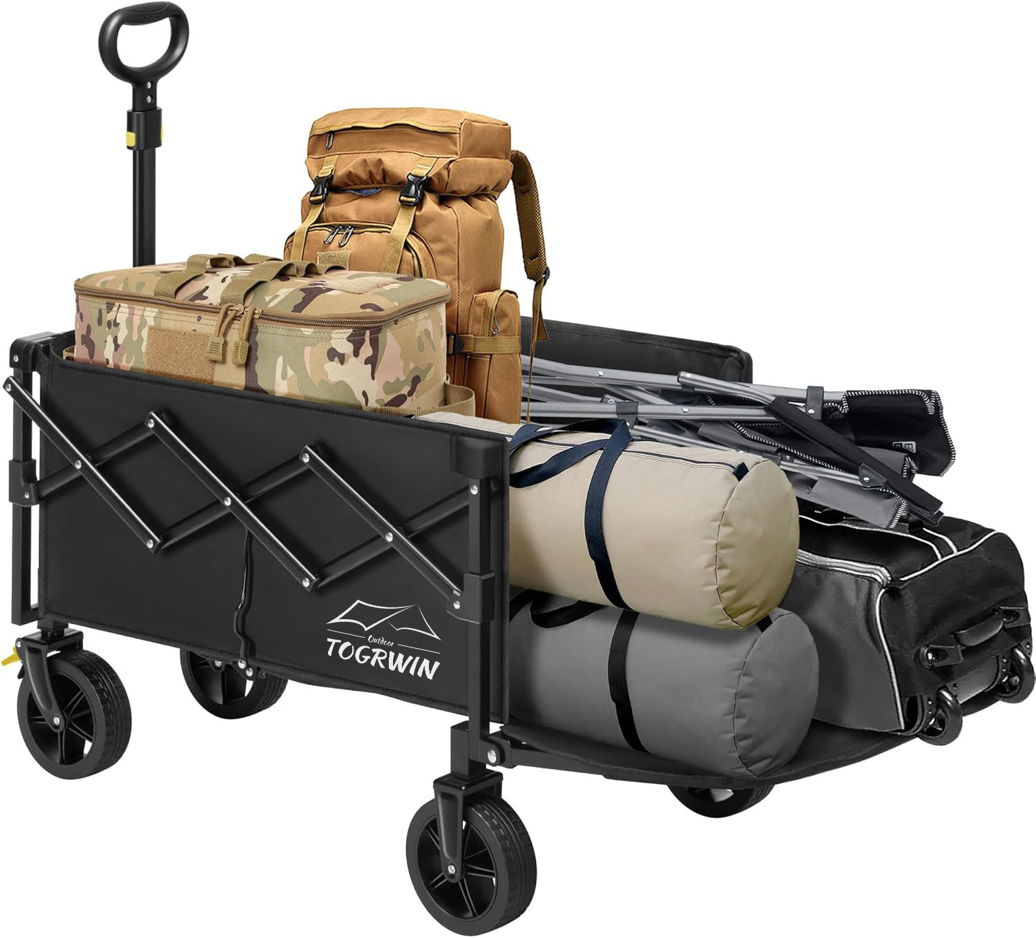 Collapsible plaustrum cum Tailgate, 320lb onus-portantes velit